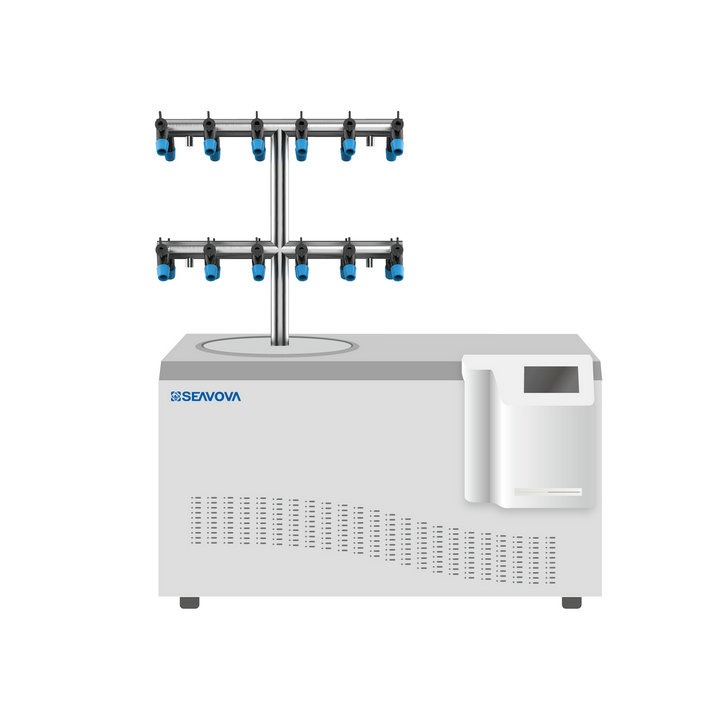 -70°C 24-port 12Kg T-Type Benchtop Laboratory Freeze Dryer / Benchtop Laboratory Lyophilizer NovaDryer-BS1200TE