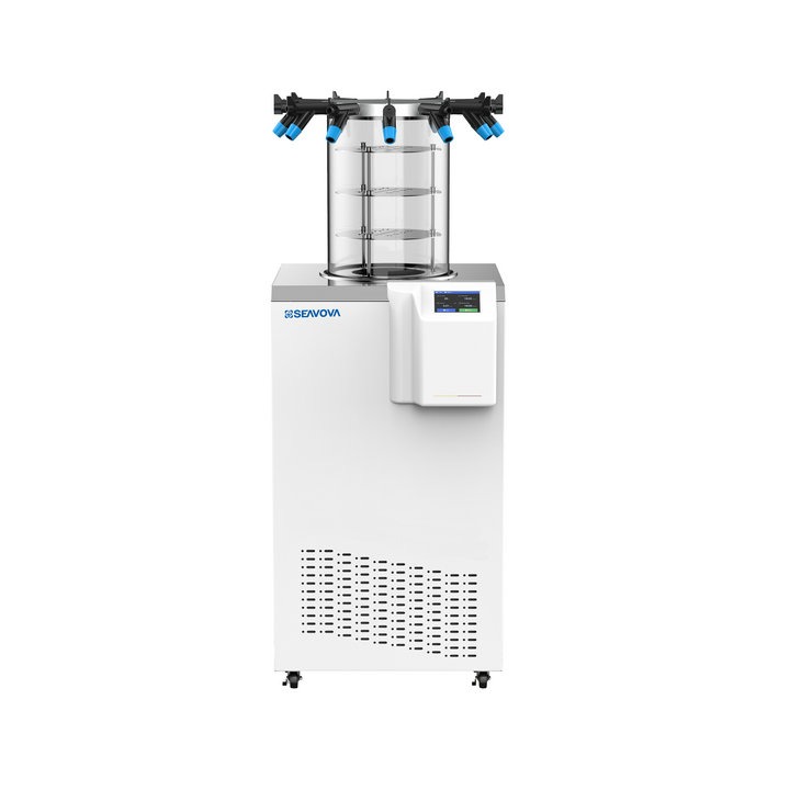 -70°C 6-port 12Kg Multiple-Pipe Manifold Floor Standing Laboratory Freeze Dryer / Floor Standing Laboratory Lyophilizer NovaDryer-FS1200ML